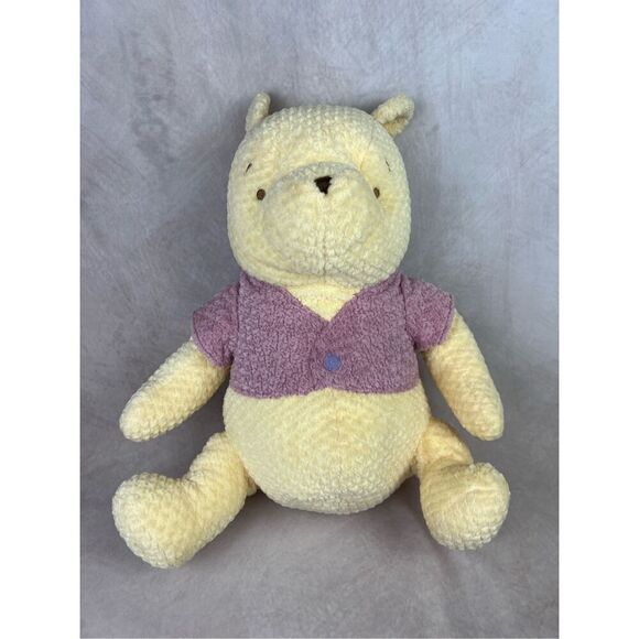 Vintage Disney Store Winnie The Pooh Bear Plush Chenille Waffle Texture Nursery - Picture 1 of 9